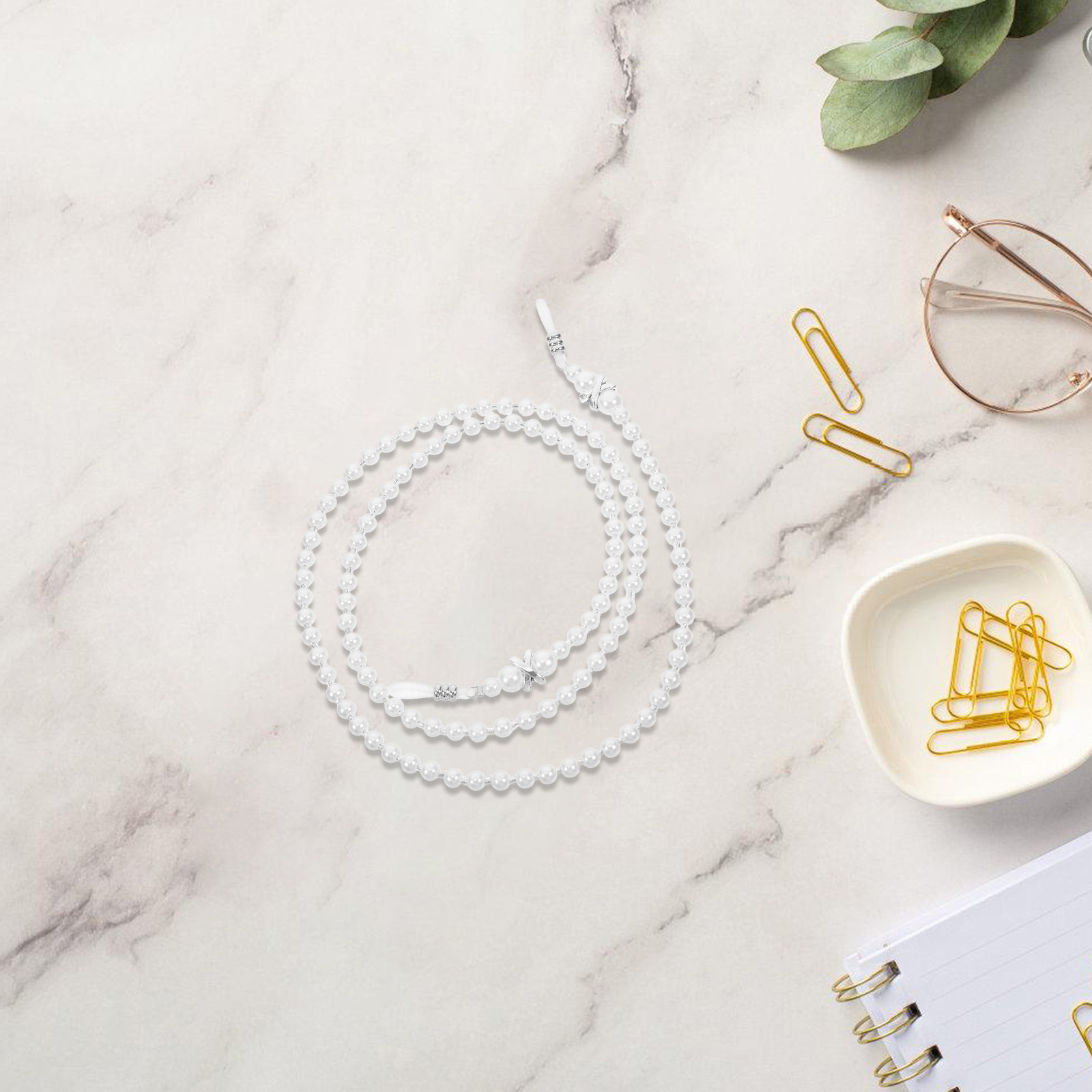 Mask Chain Holder - Pearl Eyeglass Chain Anti-Slip Beaded Necklace