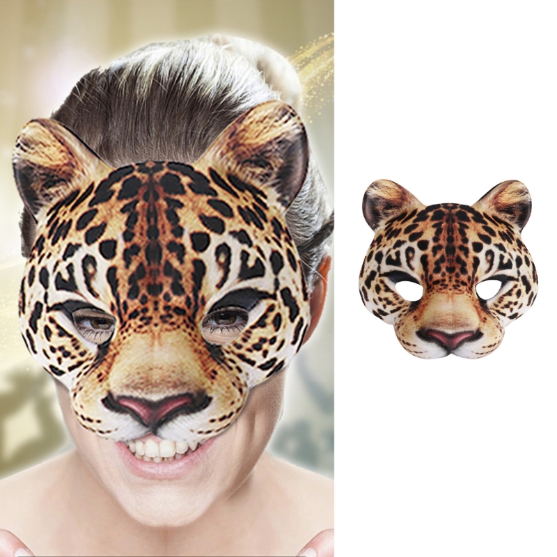 Leopard Mask Party Mask Dress  - Respirator Half Face ulasan dan harga